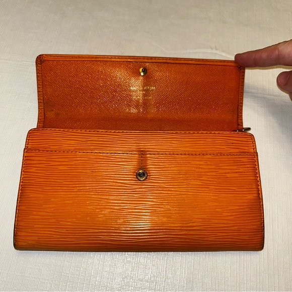 VTG Louis Vuitton Epi Porte Tresor Long Wallet Mandarin Orange Leather S#CA0065 - Picture 3 of 12